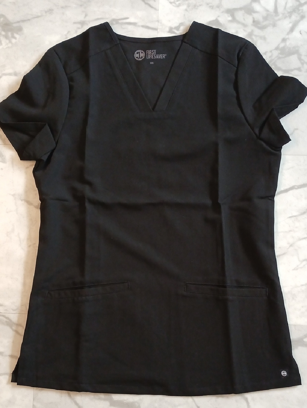 First Lifesaver Black V-Neck Women’s Scrub Top XXS